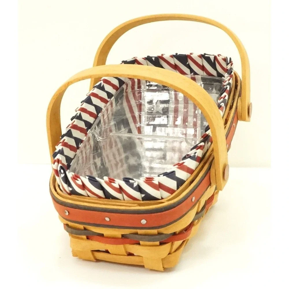 Longaberger Patriotic 1996 All-American Summertime‎ Basket Liner 2 Protectors
